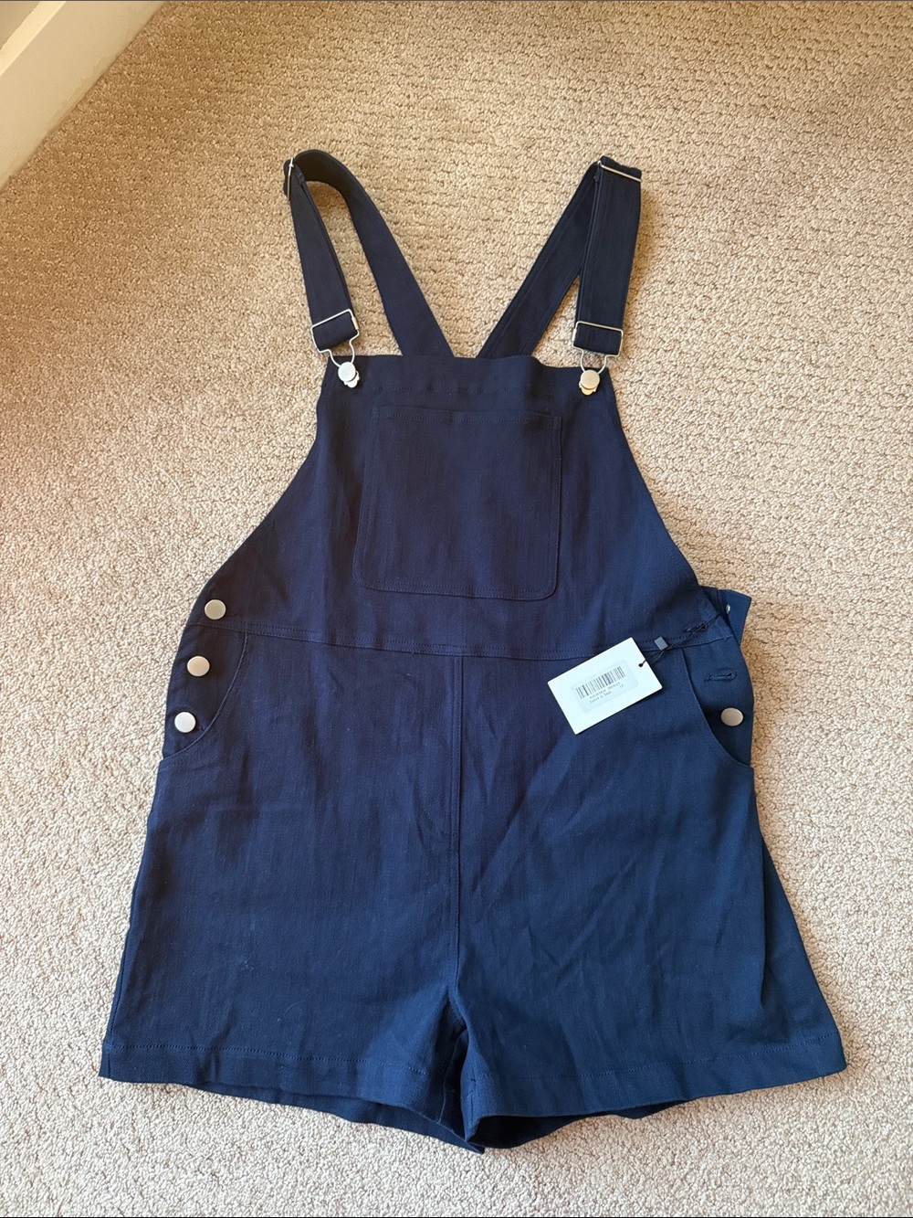 Sadie & Sage Navy Blue Women's Short Overalls
